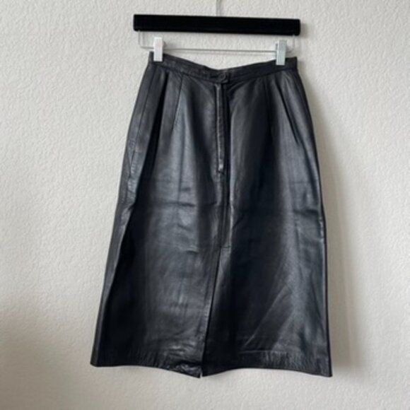 Leather Midi Pencil Skirt Size Small - Picture 4 of 8
